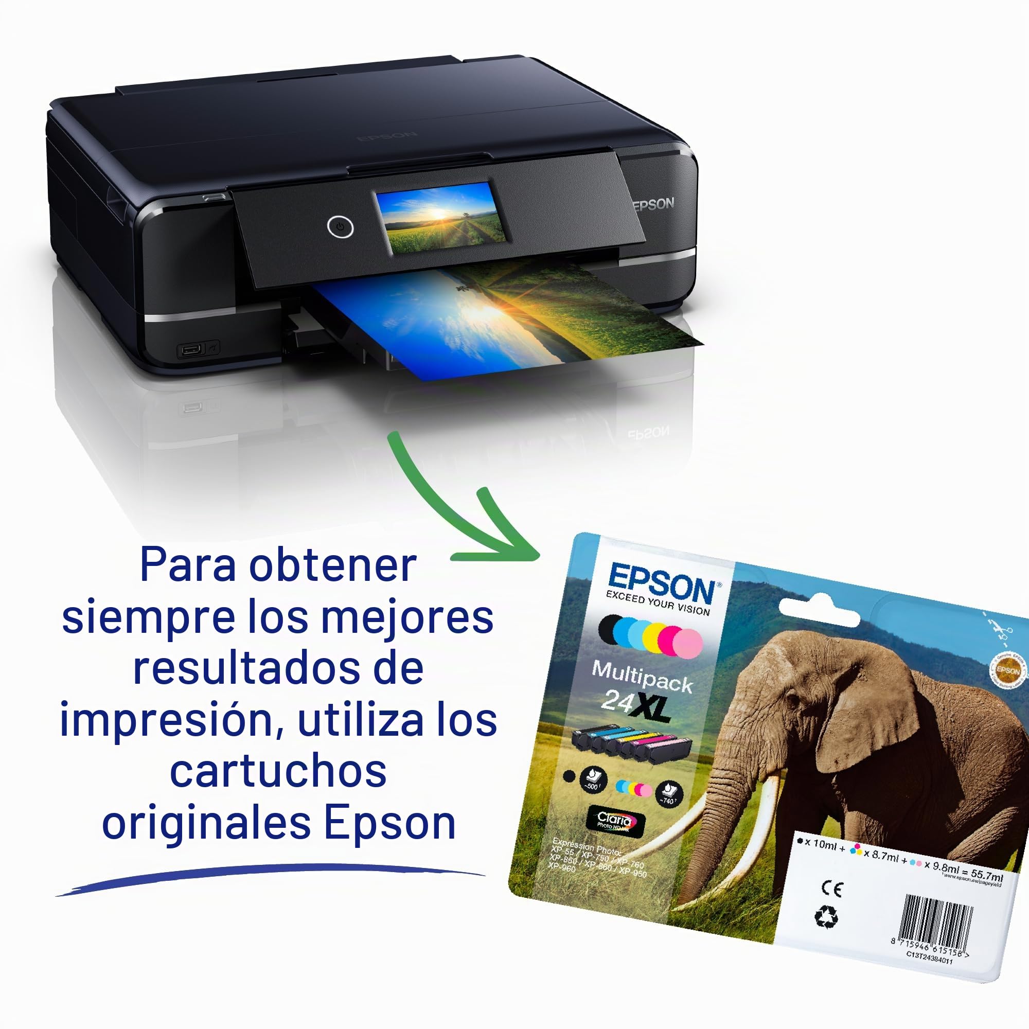 Epson Expression Photo XP-970 | Impresora Fotográfica WiFi A3 Multifunción | Impresión Doble Cara Automática | Bandejas Separadas Papel Fotográfico y A3 | Sistema Tinta 6 Colores Especial Fotografía