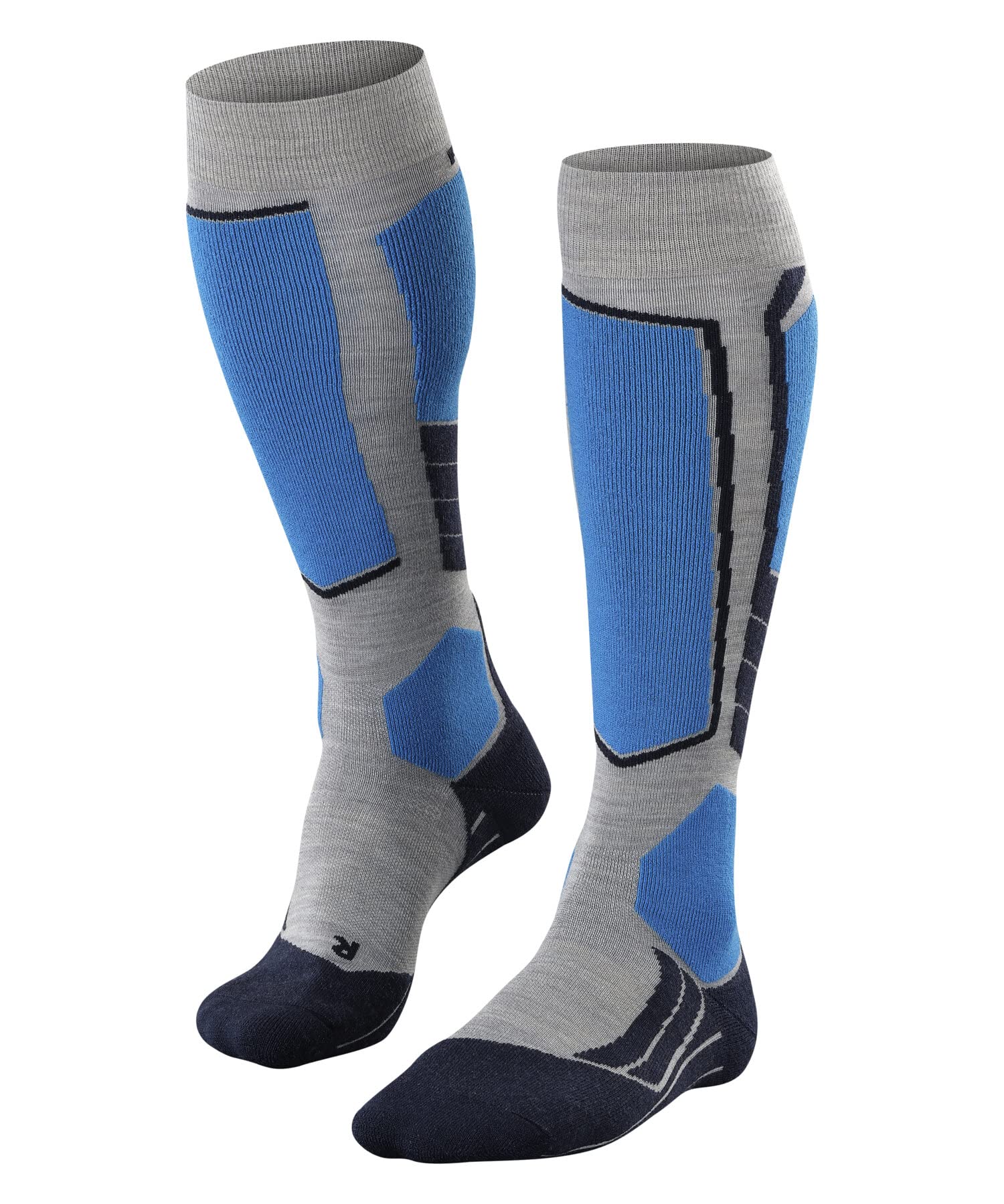 FALKE Men's SK2 Intermediate Wool M Kh Breathable Warm Thick 1 Pair Skiing Socks, Grey Light 3400, 5.5-7.5