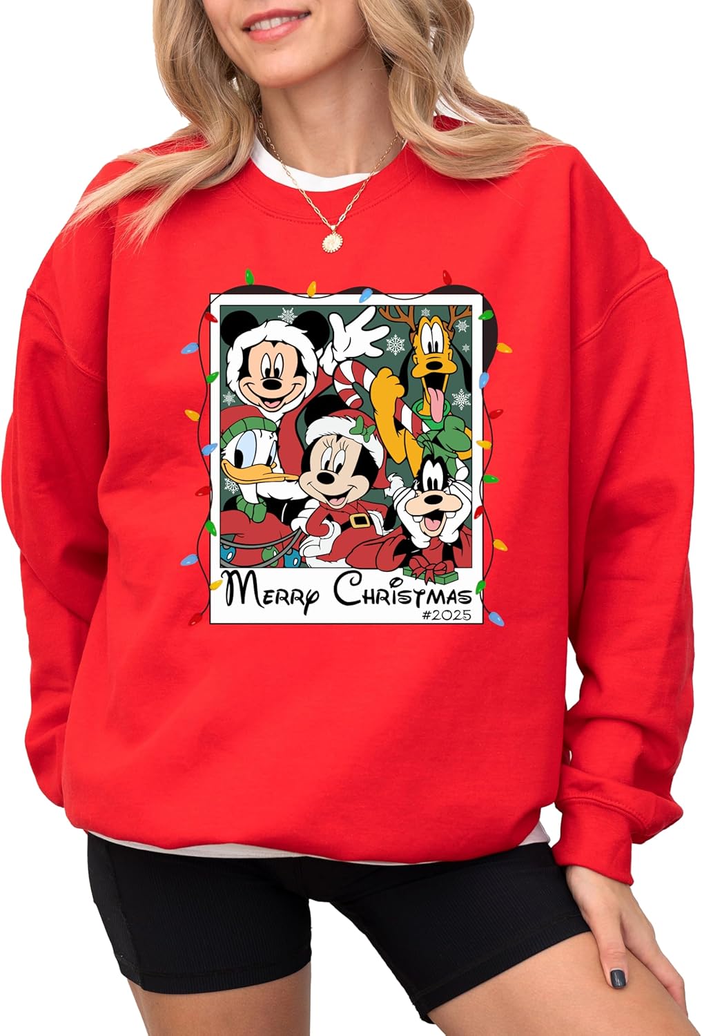 Mickey and Friends Christmas sweatshirt, Christmas Mickey and Friends shirt, Christmas shirt, Merry Christmas sweatshirt - Mickey Minnie Sweatshirt for woman Multicolor - Image 2