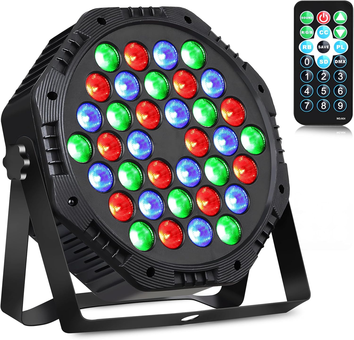 Rechargeable LED Par Can Lights, RGB Battery Powered Stage Light Uplights, Party Lights with Sound Activated Remote & DMX Control for Festival Event Wedding Bar Church（4 Pack