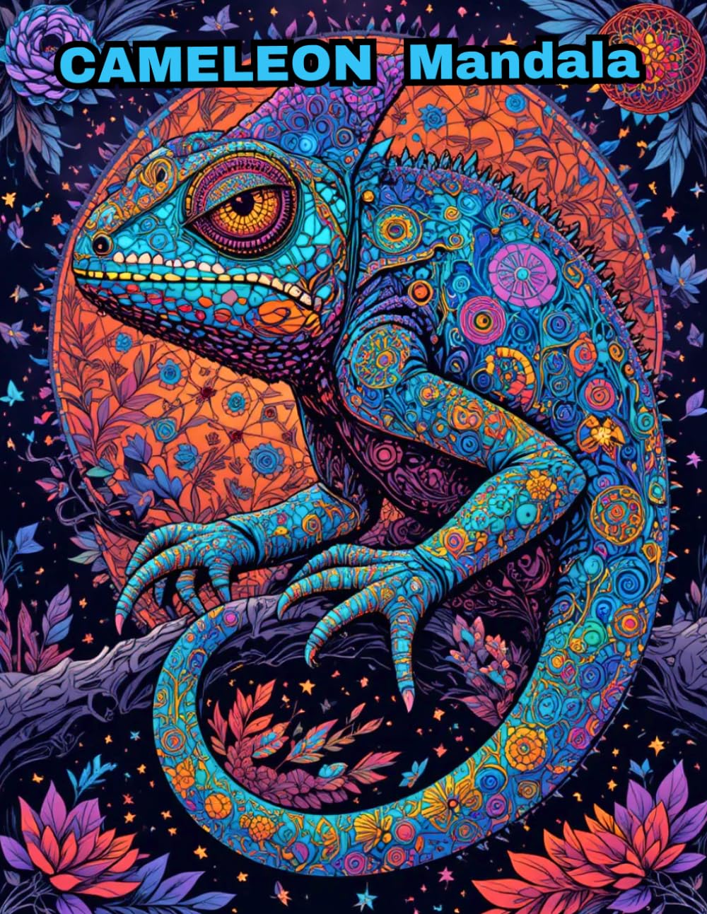 Chameleon Mandala Coloring Book: 50 Unique Reptile Designs for Adult Stress Relief and Relaxation