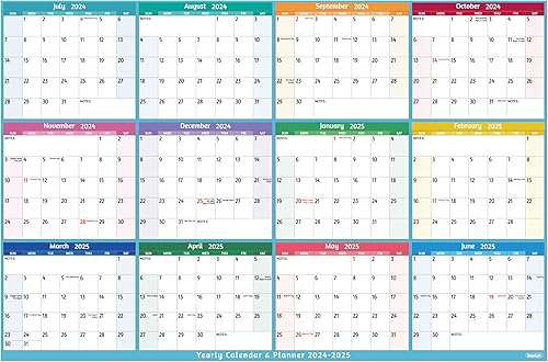 Miniatura 1 de Calendario anual de pared 2024  Calendario anual grande 2024, 25.2 x 38.2 pulgadas (abierto), enero 2024 a diciembre 2024, calendario de pared