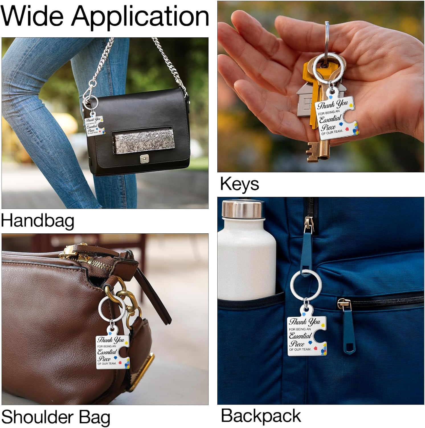Team Appreciation Gifts for Employees Coworkers, Thank You Keychain for Staff Colleague, Best Team Ever Gifts Thank You for Being an Essential Piece of Our Team Puzzle Piece Metal Keychains - Image 6