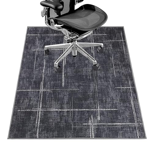 Office Chair Mat for Hardwood Floor & Tile Floor - Black Blue