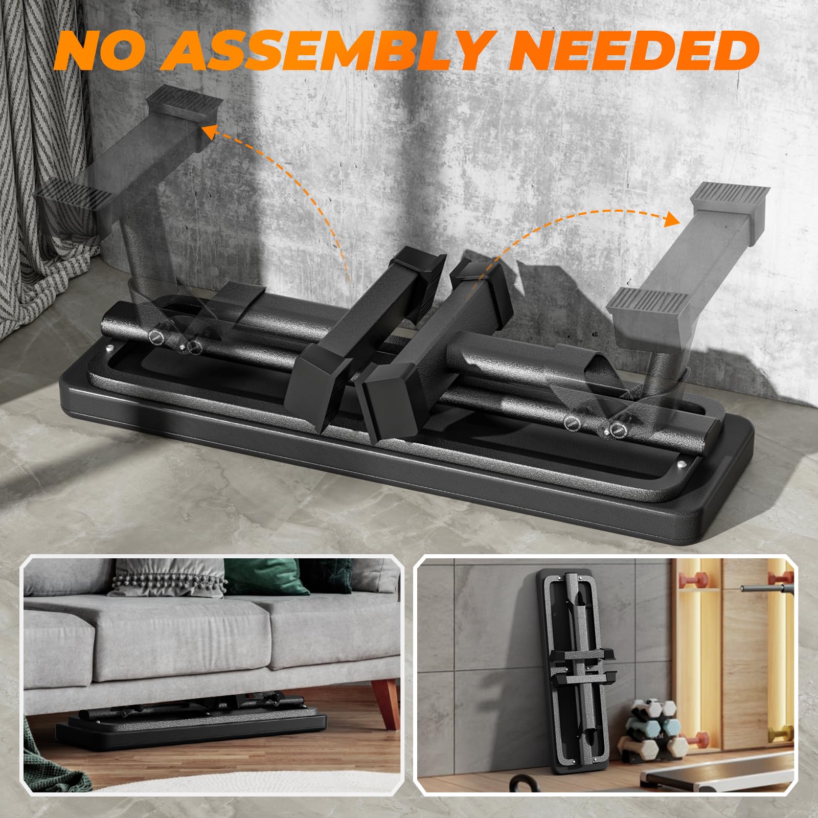 Semi-Commercial Foldable Flat Bench for Multi-Purpose Weight Training and Ab Workout, Flat Weight Workout Exercise Bench with 1000lb Weight Capacity for Strength Training Bench Press, Suitable for Home and Gym