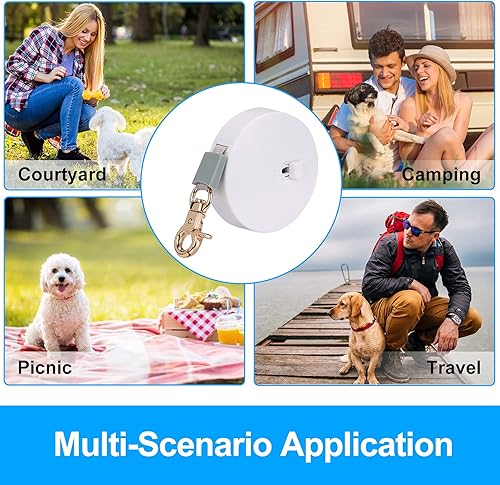 Miniatura 5 de Correa retráctil para perros pequeños y gatos de hasta 11 libras con cinta de nailon fuerte antitirones de 6.5 pies, manos libres, mini correa