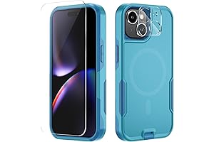 xmon MagSafe iPhone 15 Plus Case + Screen Protector, Aqua
