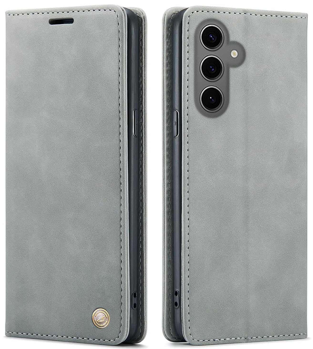 ClickCase for Samsung Galaxy A55 5G Sheepskin Series Faux Leather Wallet Flip Case with Video Stand & Magnetic Closure Lightweight Flip Cover for Samsung Galaxy A55 5G (Grey) (B0D8PKK79F) Amazon Price History, Amazon Price Tracker