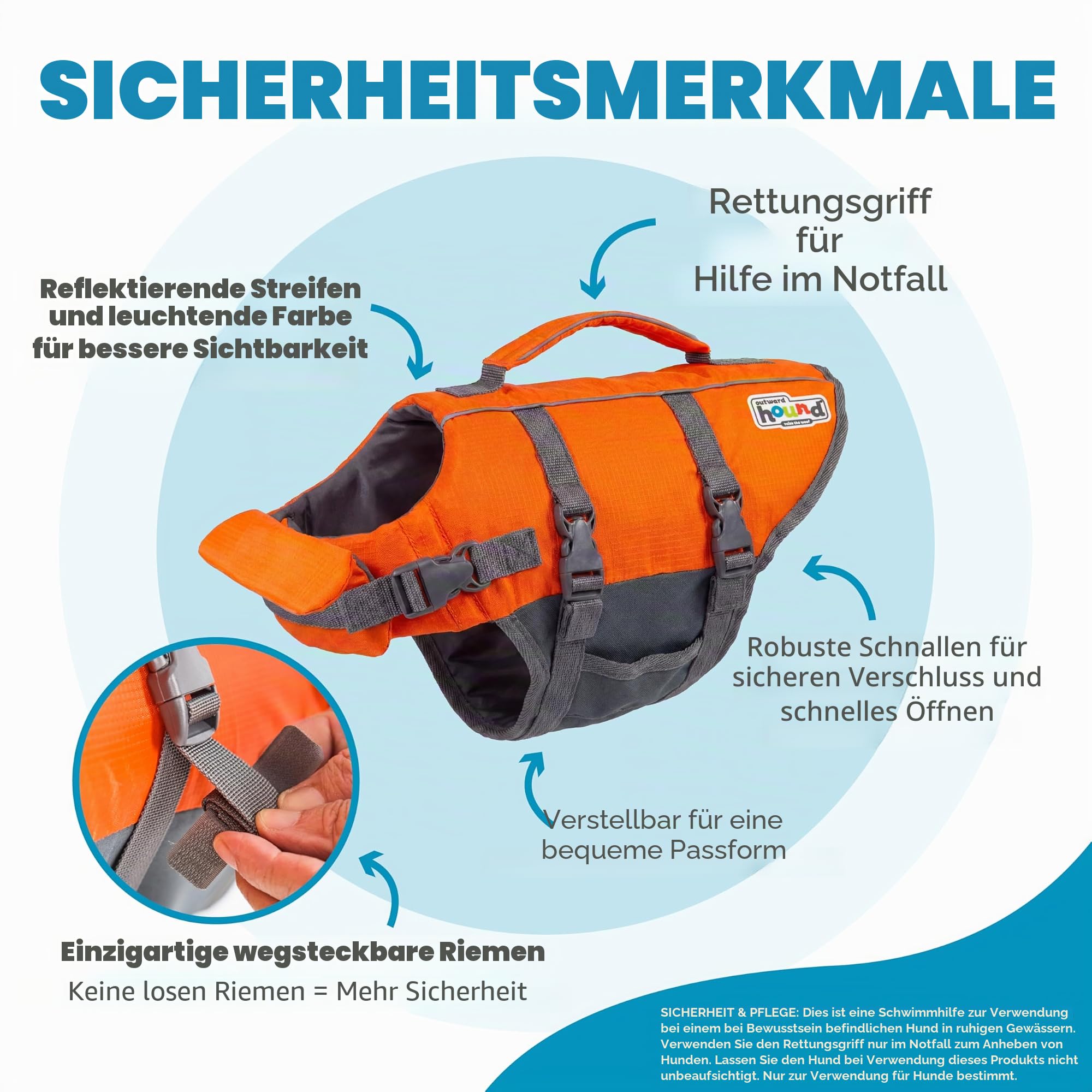 Kyjen 22018 Outward Hound Ripstop Quick Release Easy Fit Rettungsweste für Hunde, verstellbar, Größe XS, orange