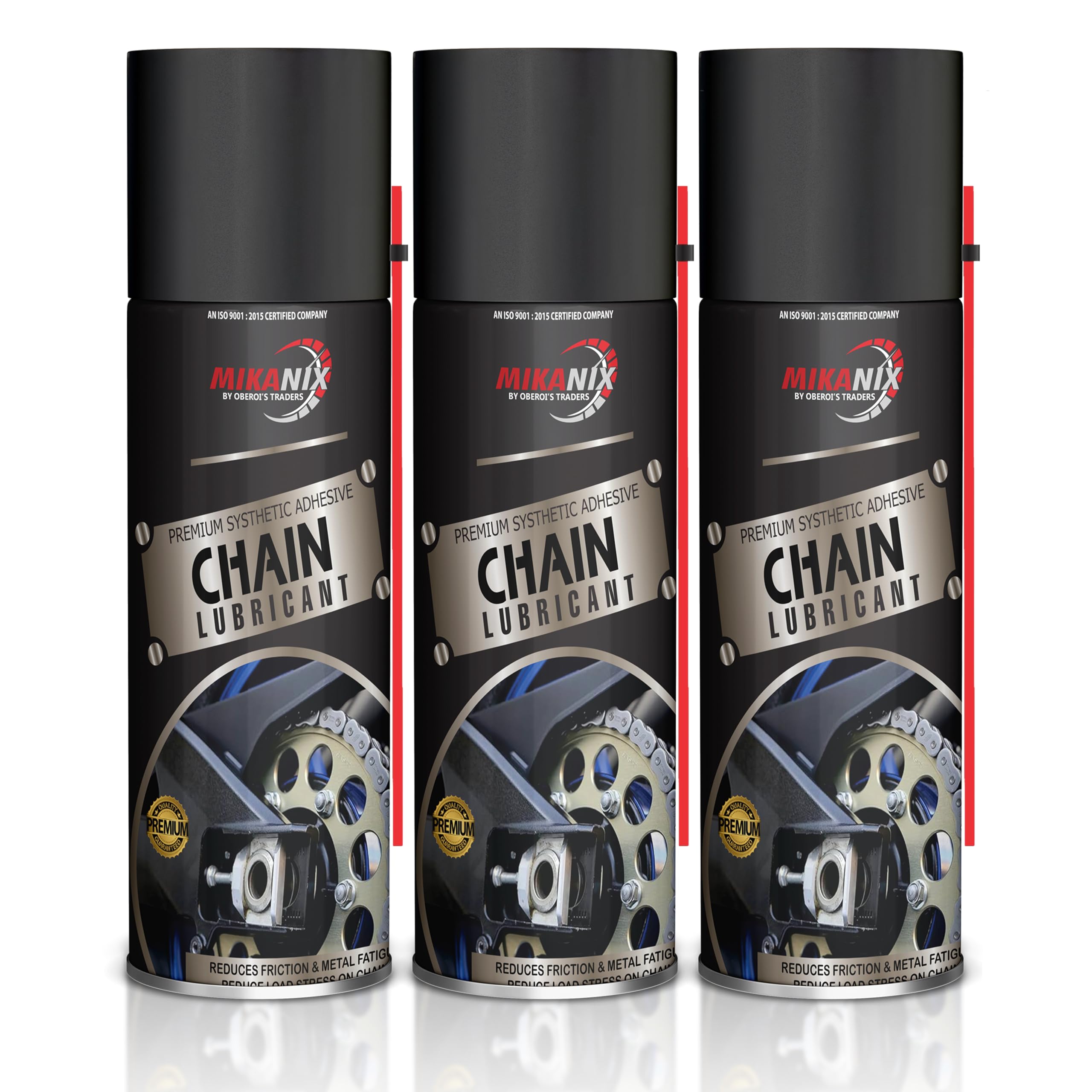 MIKANIX Premium Synthetic Adhesive Chain Lubricant - 500ml (Pack of 3) | Reduces Friction & Metal Fatigue | High-Performance Lube for Motorcycles & Bicycles