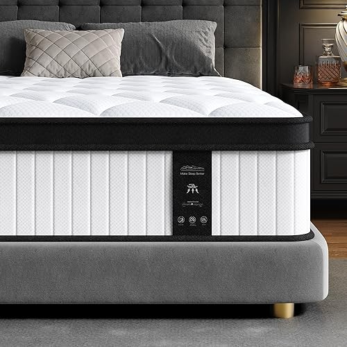 Queen Mattress, Queen Mattress 14 Inch in a Box with Memory Foam and Individual Pocket Springs for Motion Isolation, Pressure Relief, Medium Firm Feel, Cool & Comfortable Sleep, Breathable