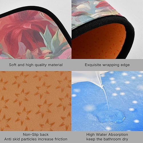 Miniatura 6 de Tapetes de cocina de pelo largo para gatos, 2 piezas para piso, alfombras de cocina de pelo bajo, tapetes acolchados absorbentes de agua para