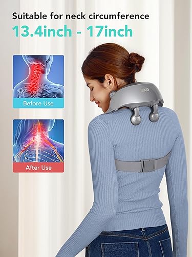 Miniatura 4 de SKG Masajeador de cuello para aliviar el dolor de tejido profundo Shiatsu Massger inalámbrico con calor, regalos de Navidad para hombres y mujeres,
