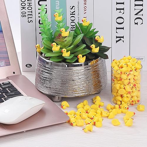 Miniatura 6 de GliSun 200 piezas de mini patos de resina para jardín, micro paisaje, ornamento de casa de muñecas, broma de Navidad, fiesta de cumpleaños,
