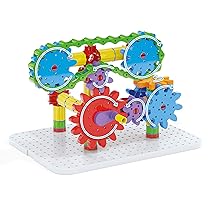 Quercetti Georello Tech Starter Set, Costruzioni per Bambini 4 Anni, Ideale dai 5-10 Anni, Giochi Bambini 5 Anni, Impara la Meccanica con Ingranaggi e Reazioni a Catena, Idea Regalo Bambina 7 Anni