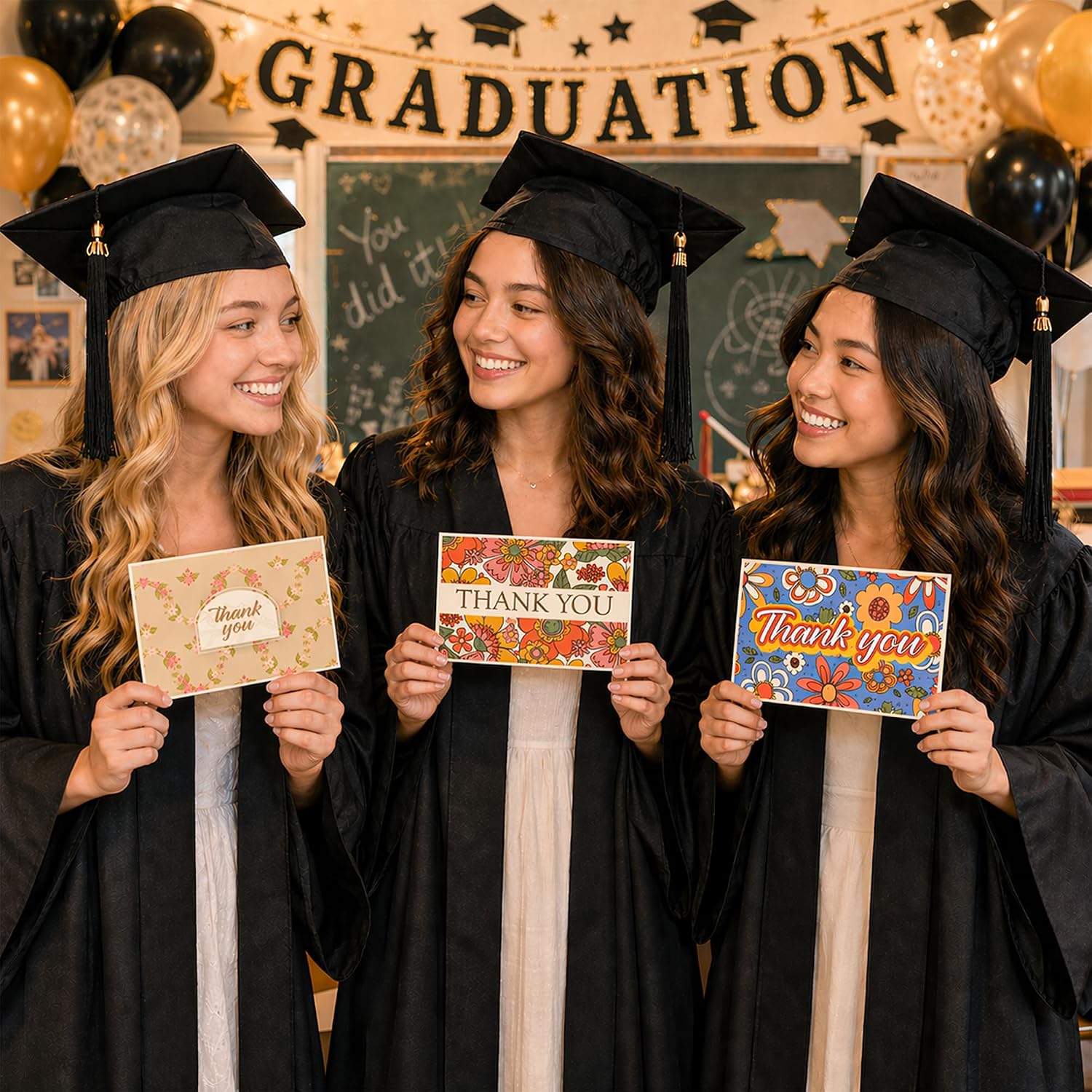 KatchOn Thank You Cards with Envelopes - Pack of 40, Cute Thank You Cards for Graduation, Teacher Appreciation Decorations, Thank You Decorations