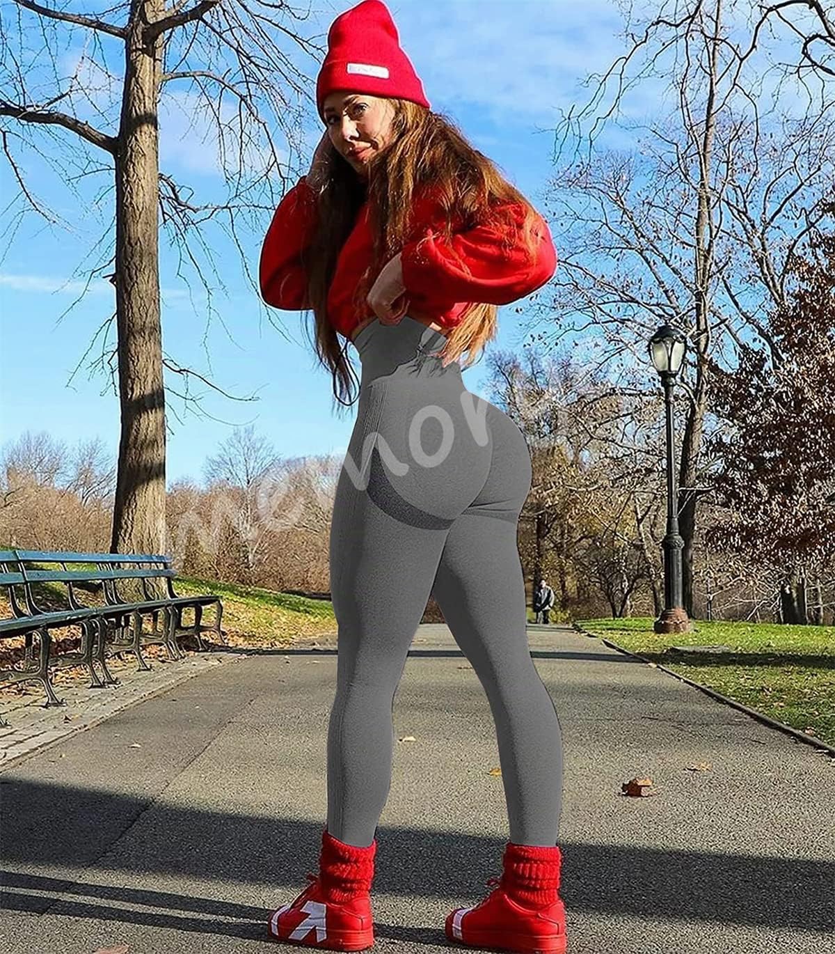 Memoryee Mujer Leggings Sin Costuras Push Up Mallas Pantalones Entrenamiento Correr Deportivos Alta Cintura Elásticos Yoga Fitness