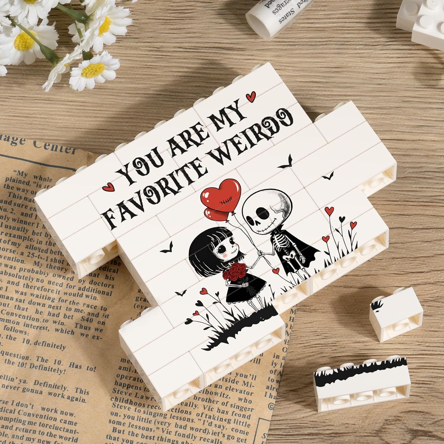 Anniversary Birthday Gifts for Him Her, Gothic Building Block Sign