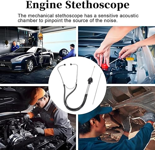 Miniatura 5 de Estetoscopio mecánico de automóvil, herramienta de diagnóstico de motor de estetoscopio automotriz, herramientas automotrices universales para