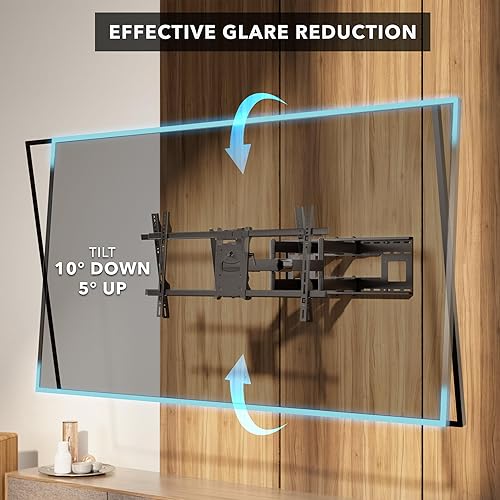 Miniatura 9 de Mount-It! Soporte de TV de extensión larga, soporte de pared de doble brazo con brazo articulado extendido de 36 pulgadas, se adapta a tamaños de