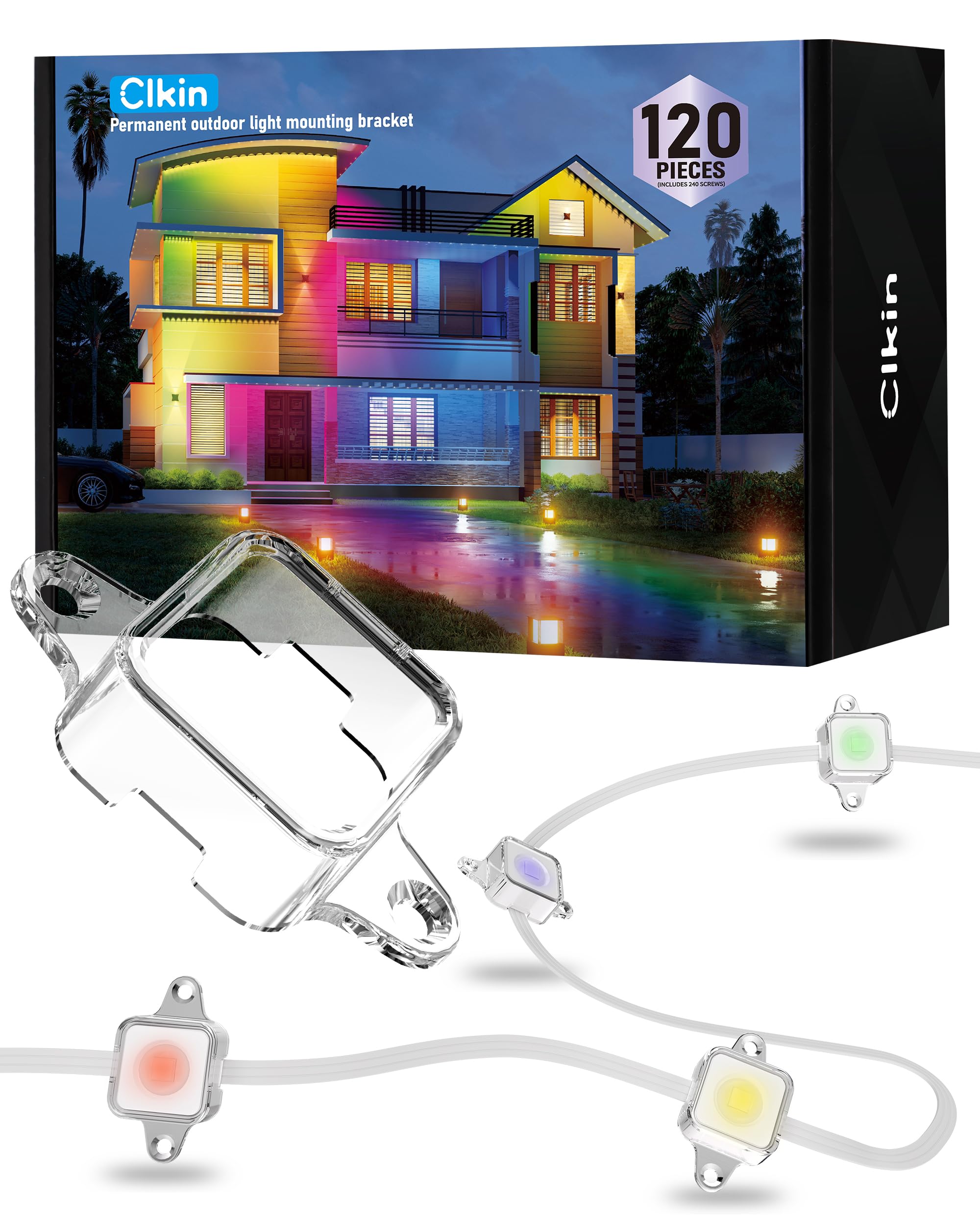 Light Clips for Govee Outdoor Lights (Model H705 ABCDEF) It is an Ideal Solution to Replace 3M Adhesive Tape. Easy to Install, it Comes with 80 Brackets and 160 Screws — Amazon image 9