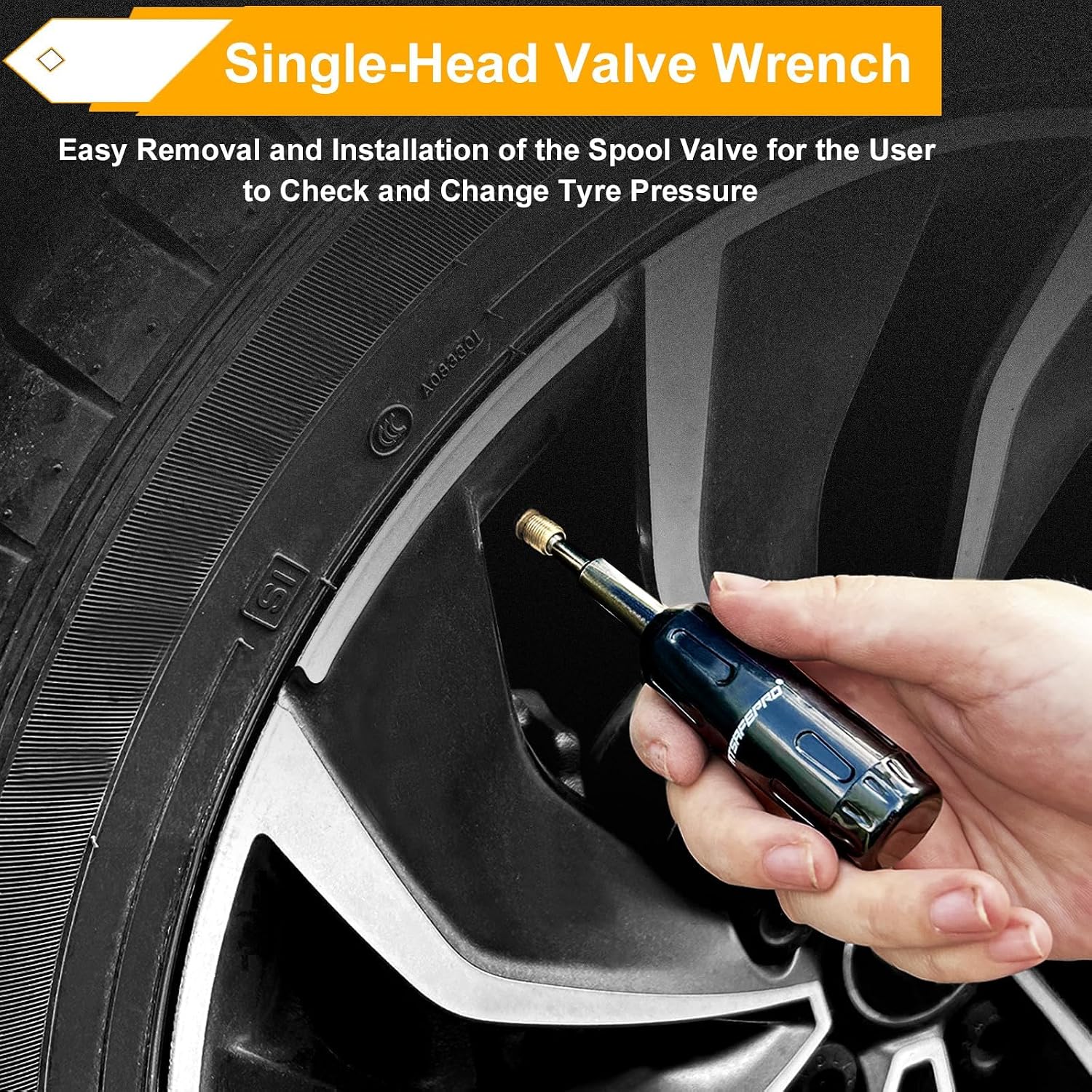 ATsafepro Valve Core Removal Tool, Valve Stem Removal Tool Contains 4 Schrade Valve Cores and 4 Tire Valve Caps, Schrader Valve Removal Tool Quick Repair Kit, Valve Core Tool Easy to Carry