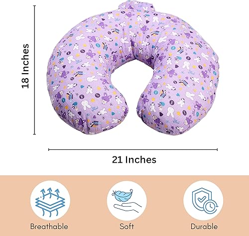 Miniatura 5 de RELY+ Almohada de lactancia para mamás, almohadas cómodas en forma de U con práctico bolsillo, funda de algodón lavable, sin olor sucio, ajuste
