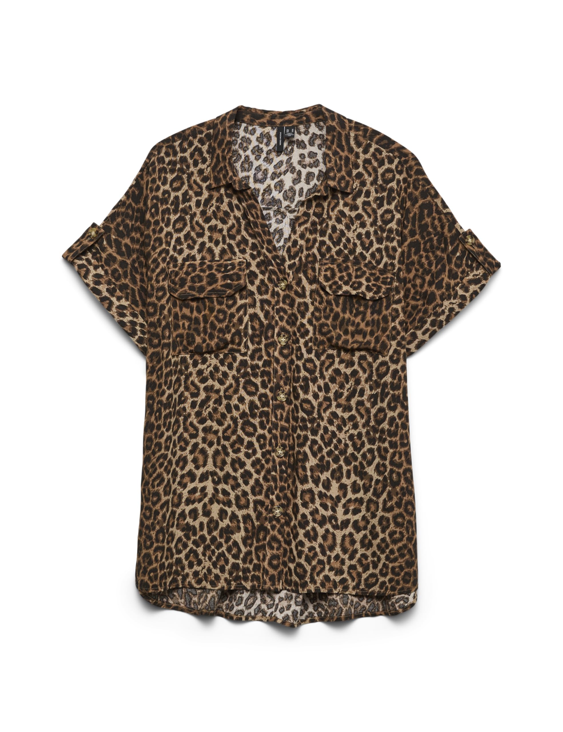 VERO MODA Women's Vmbumpy SS Shirt AOP WVN Ga Noos, Silver Mink, M