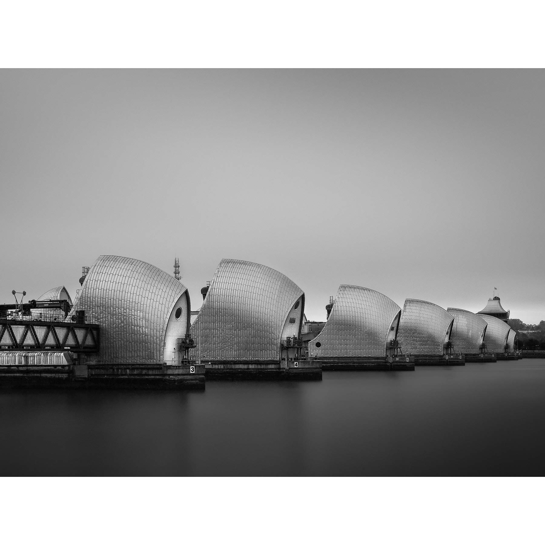 Artery8 Warby Thames Barrier River View Photo Premium Wall Art Canvas Print 18X24 Inch