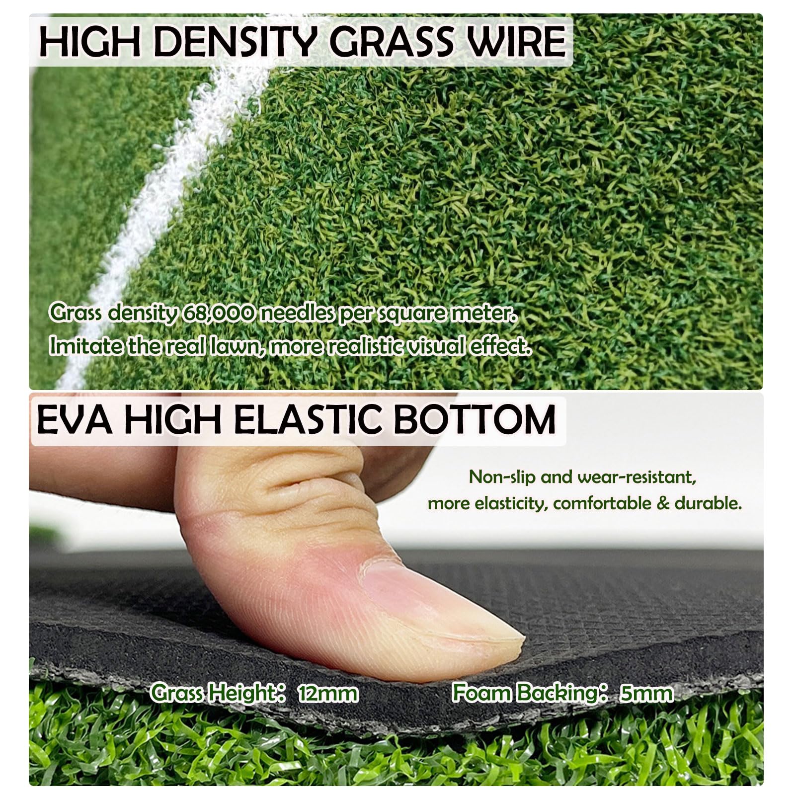 Tapis de Lancer de Softball en Caoutchouc Durable et antidérapant avec Ligne d'alimentation en Mousse de 5 mm