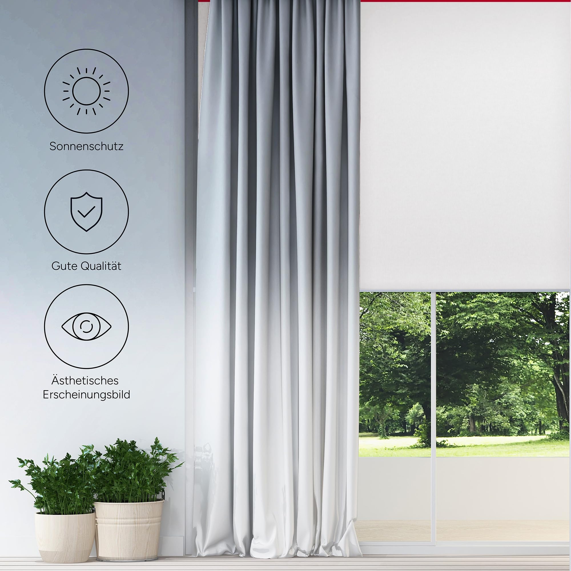 Zero Home - Premium Verdunklungsrollo Ohne Bohren I Klemmrollos für Fenster und Türen Thermorollo I Klemmfix Rollo I Sichtschutz und Sonnenchutz I Blackout I 70x220cm - Weiß