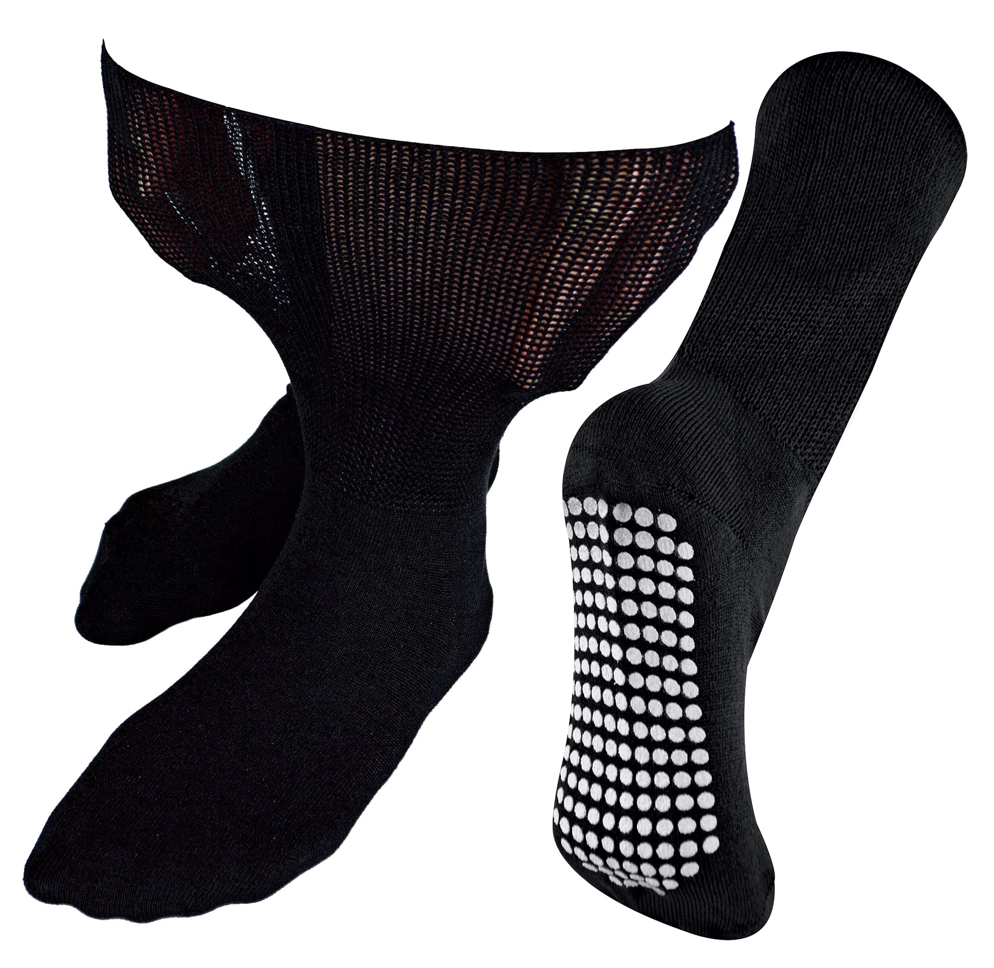 Dr.socks Unisex Black Dr. Socks Extra Wide Oedema Socks With Grips