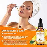 Vista 7 de Gotas líquidas de glicinato de magnesio. Suplemento líquido de magnesio de alta absorción, con fibra de celulosa, vitamina B6, C, D, zinc