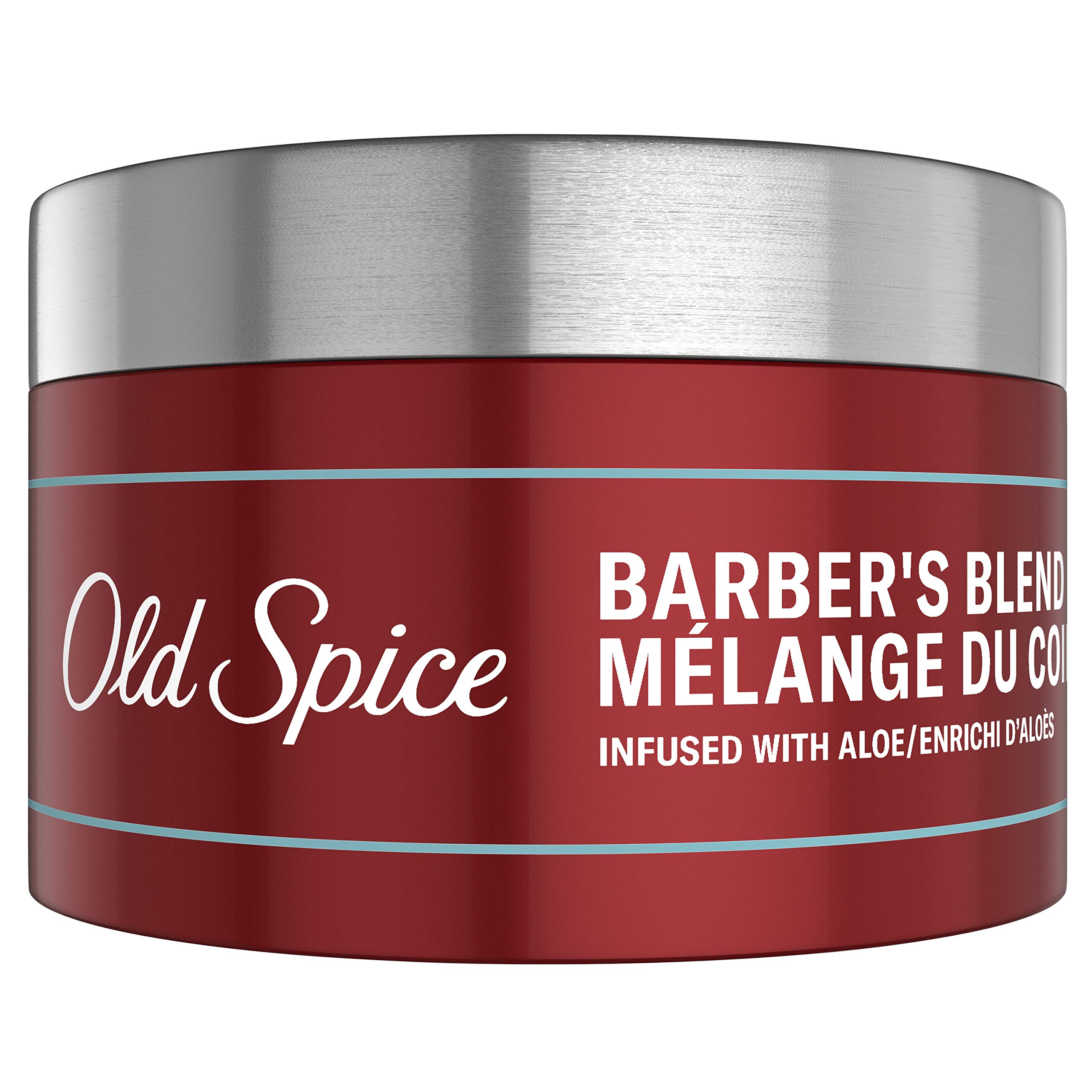 Old Spice Hair Styling Pomade for Men, Medium Hold/No Shine, Barber's Blend Infused with Aloe, 3 Ounce