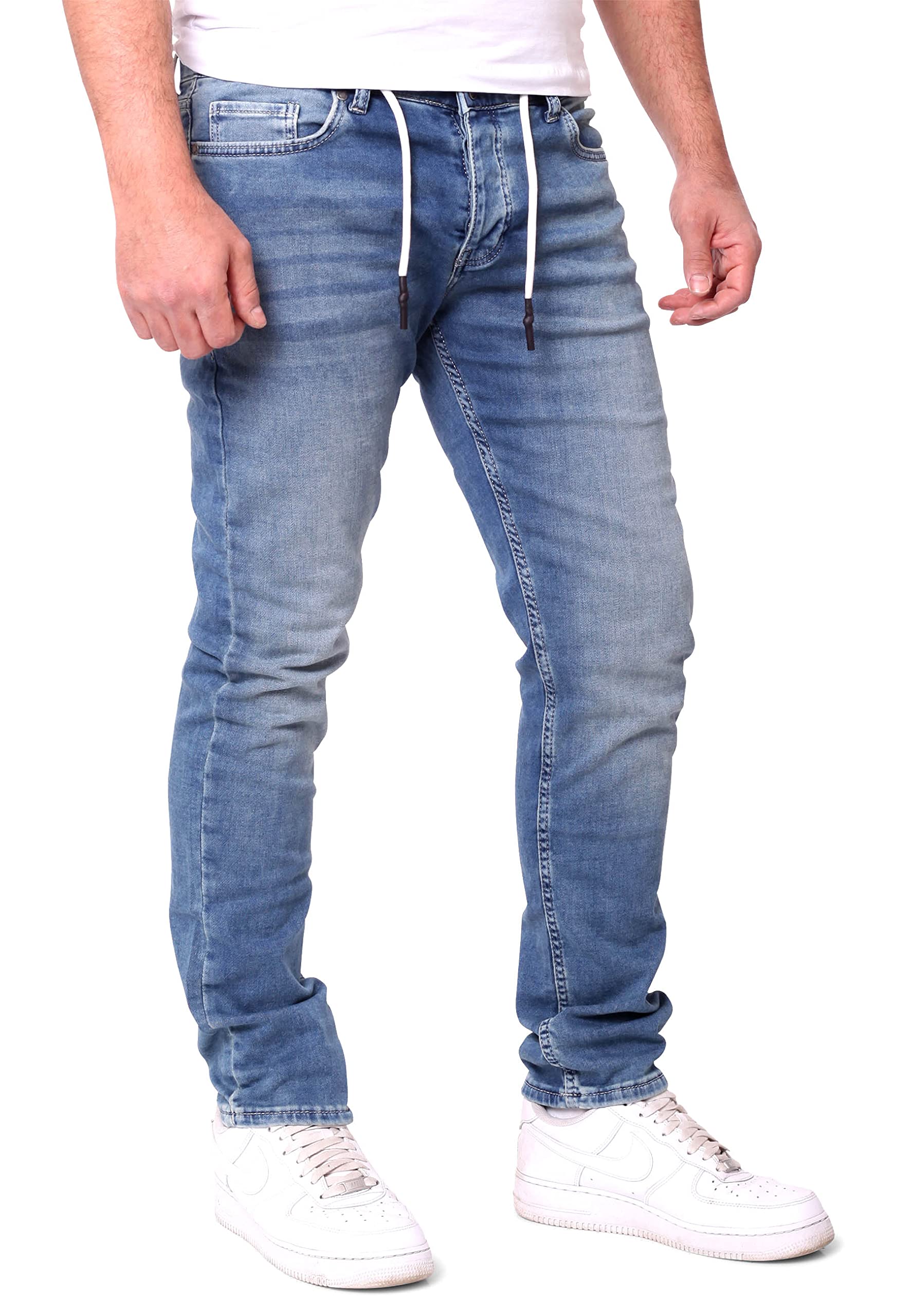 Reslad Jeans Herren Slim Fit - Sweathose in Jeansoptik l Stretch Denim Sweatjeans Männer Jeanshosen l Herrenjeans Hose RS-2088