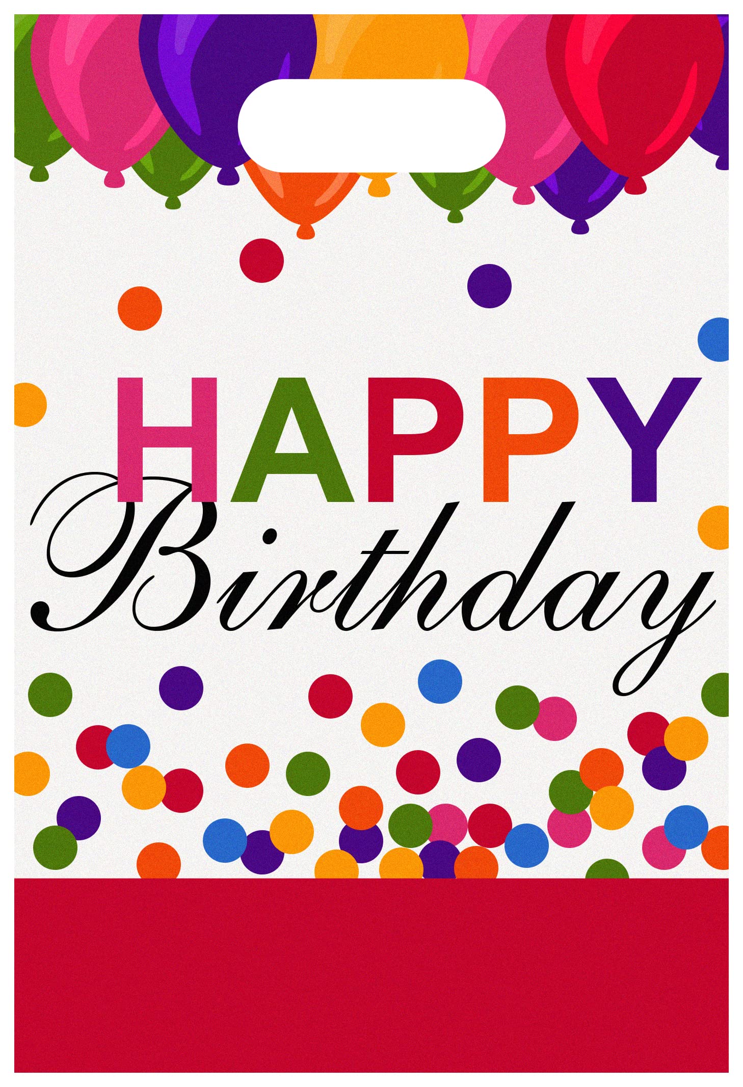 MARKQPink Happy Birthday Gift Bags [10 Pack] Plastic Party Favor Bags for Sweets, Treats, Candy, Goodies, Loot Bags for Kids Birthday Party Supplies