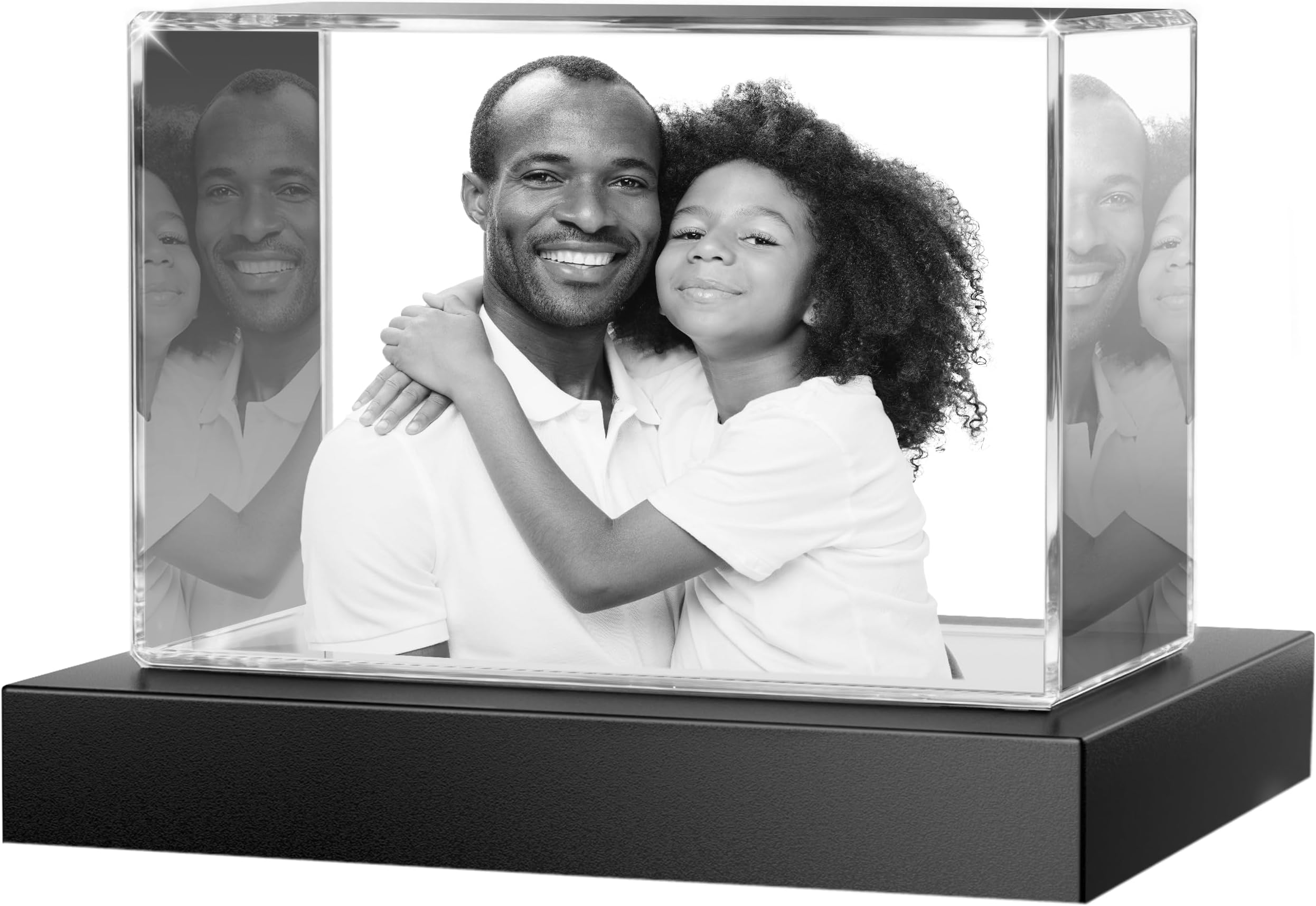 3D Crystal Photo Personalized Landscape - Custom Laser Engraved Crystal Picture Gift for Mom Wife Her, Mother's Day Birthday Anniversary Memorial Keepsake (Landscape, Medium)