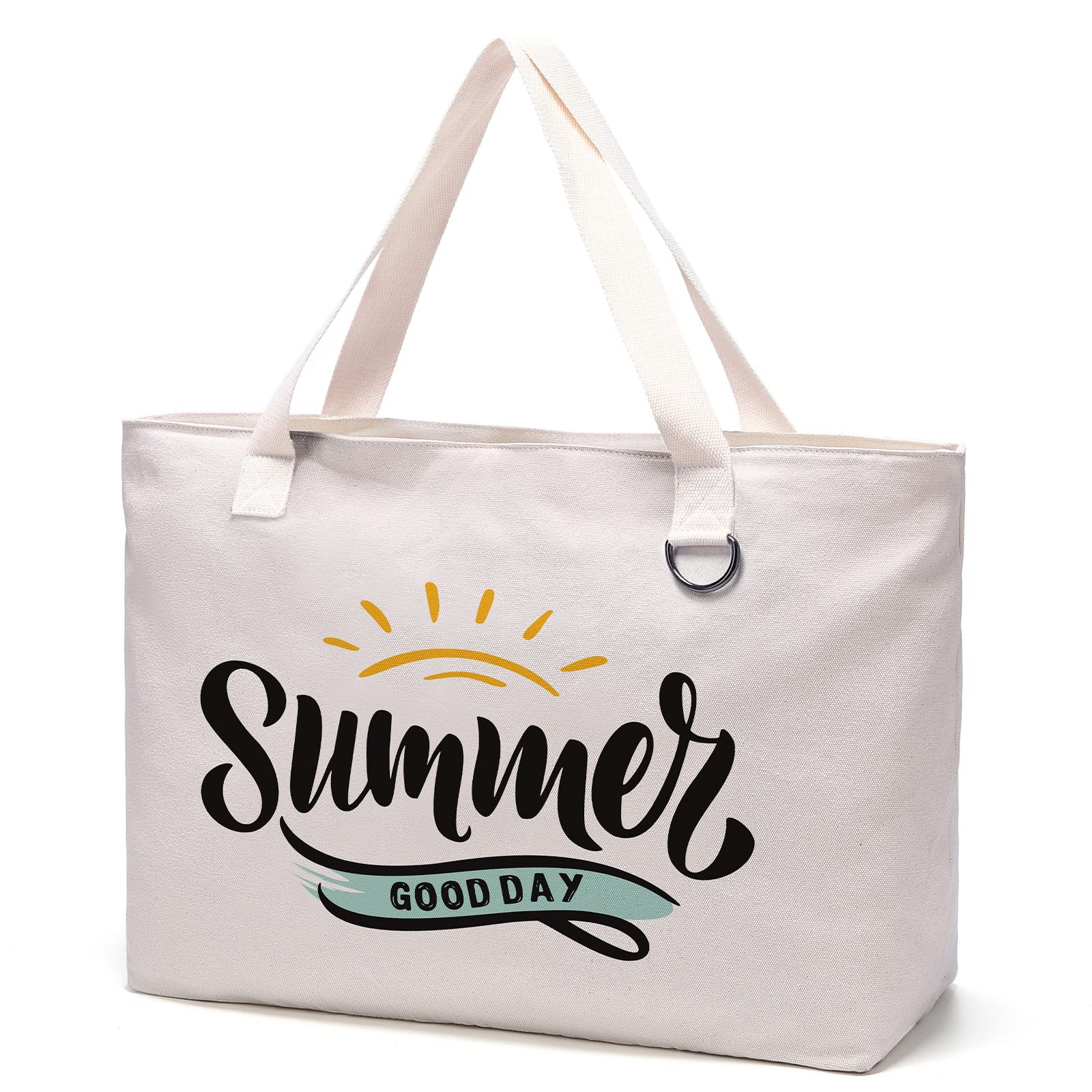 JANSBENBolsa de Playa Grande con Cremallera XXL Shopper Bolsa de Hombro Bolsos Totoes Bolso de Mano para Mujer Hombre