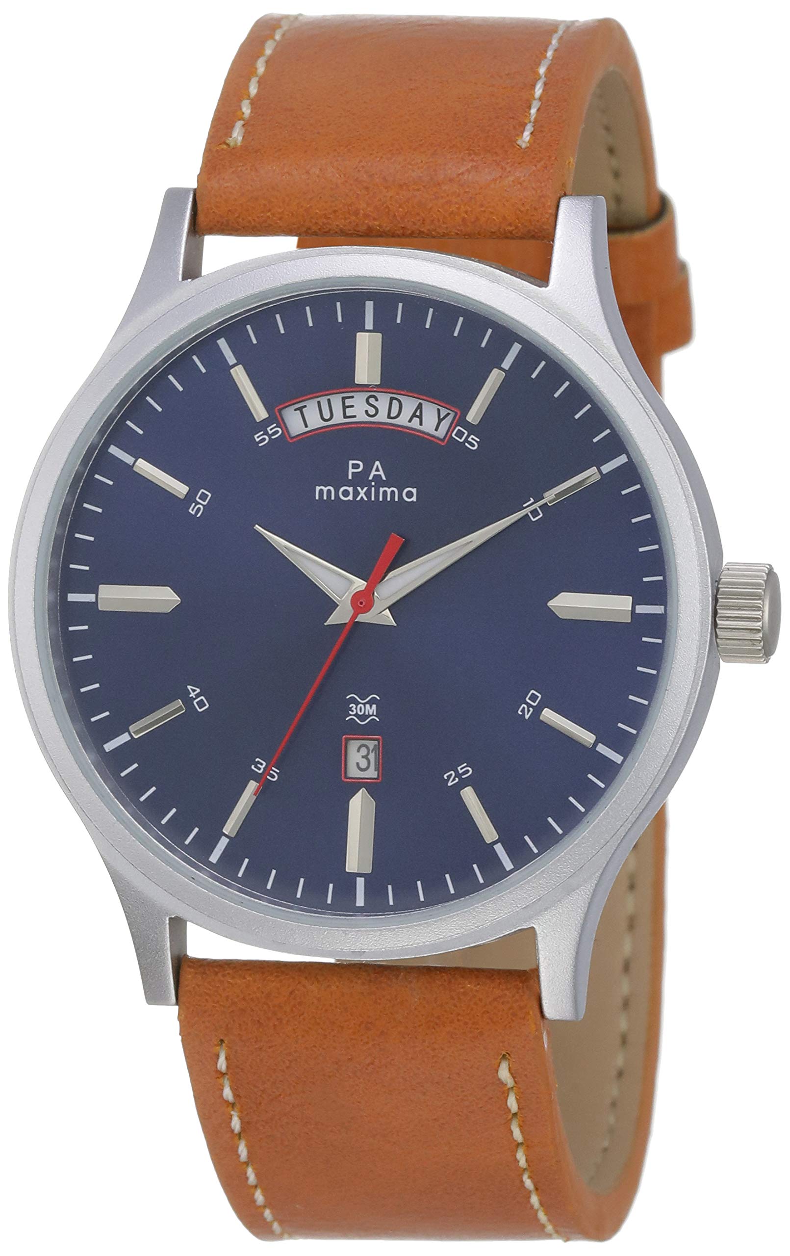 Maxima Leather Analog Blue Dial Men Watch-54115Lmgi, Brown Band (B07V37JVQJ) Amazon Price History, Amazon Price Tracker
