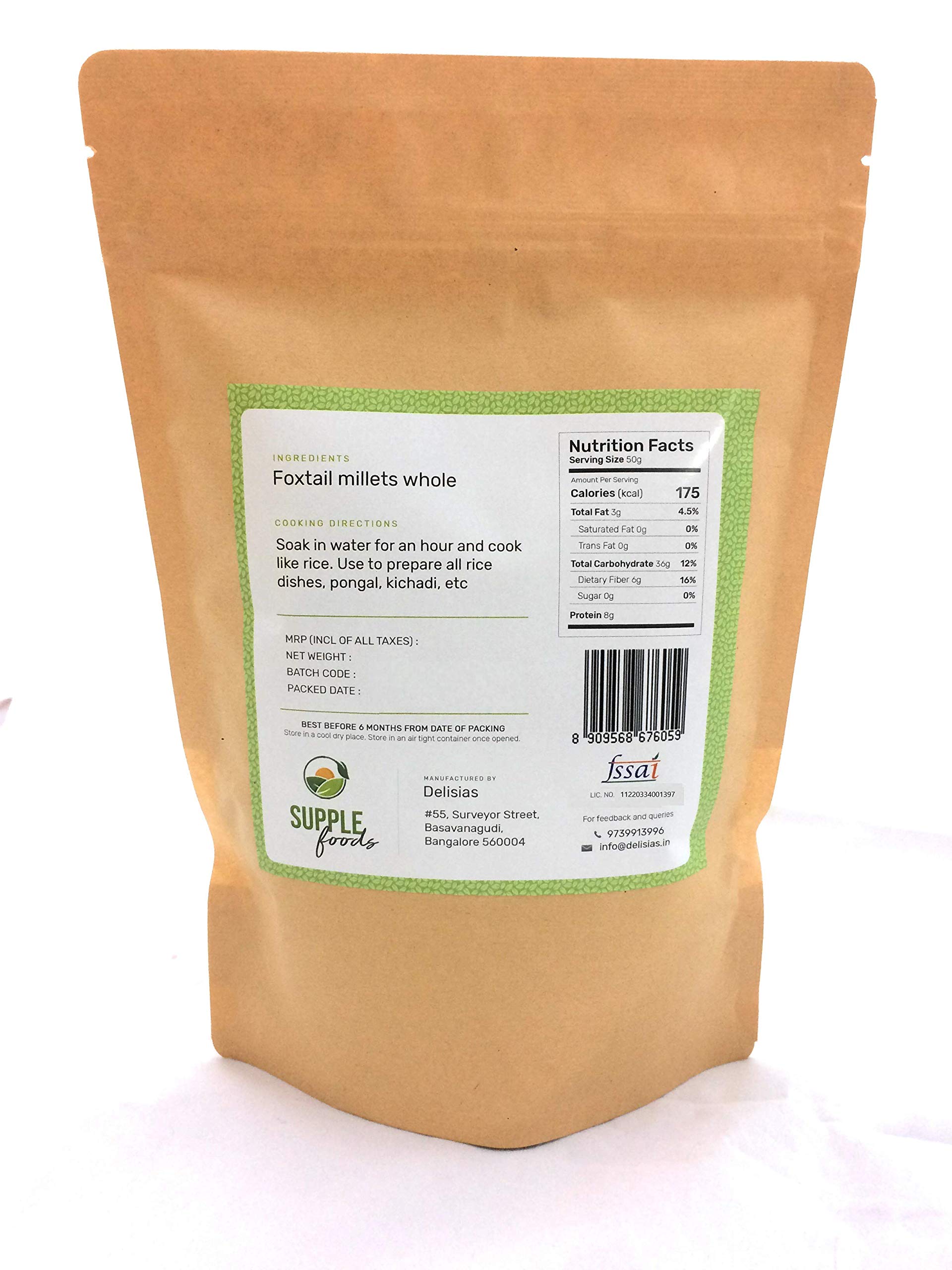 SUPPLE foods Barnyard, Foxtail, Little And Kodo Organic Millets Whole