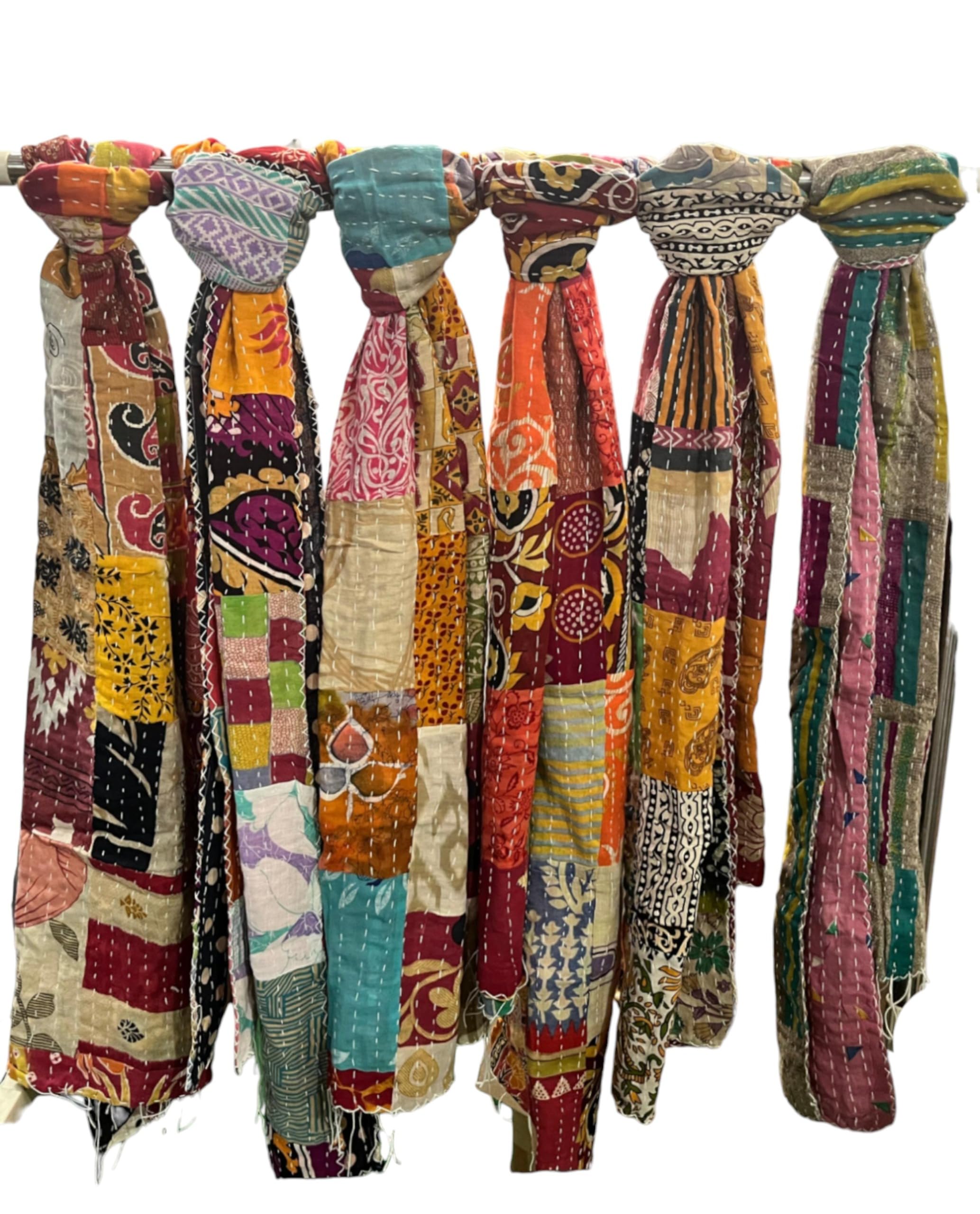Pañuelos de algodón Kantha estilo vintage, 10 unidades