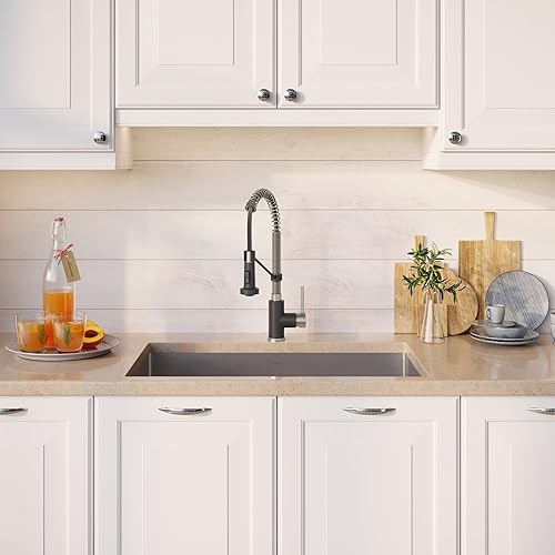 Miniatura 5 de Kraus KHU100-30-1610-53SSMB Standart Pro - Juego de fregadero de acero inoxidable y grifo de cocina de acero inoxidable en color negro mate,