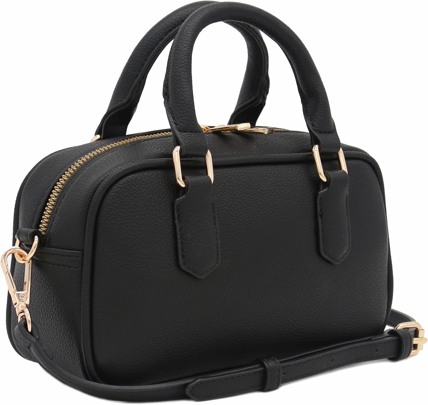 FashionPuzzle Mini PU Leather Satchel Purse Top Handle Crossbody Bag - Image 4