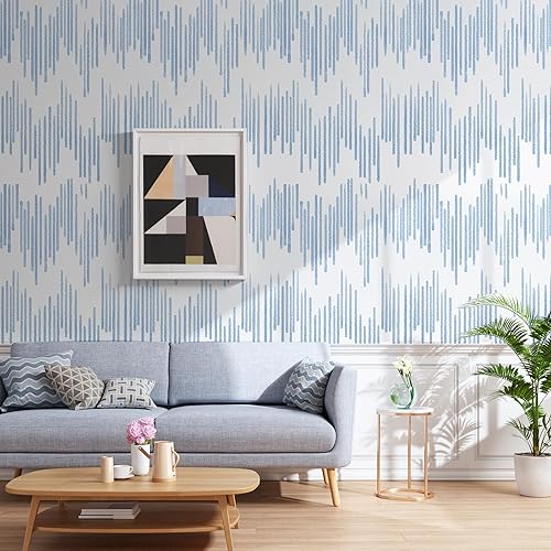 Vista 14 de WENMER Papel tapiz a rayas beige, papel tapiz geométrico para despegar y pegar, papel de contacto dorado de 17.7 x 118 pulgadas, papel de pared