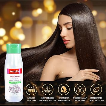 Amplbe Thickening and Nourishing ShampooFor Thinning HairStrengthens Roots, Deeply Nourishes & Promotes Fuller, Healthier HairSoft, Flowing Hair ConfidencePlant-Based, 100% Vegan8.45 floz (250ml)