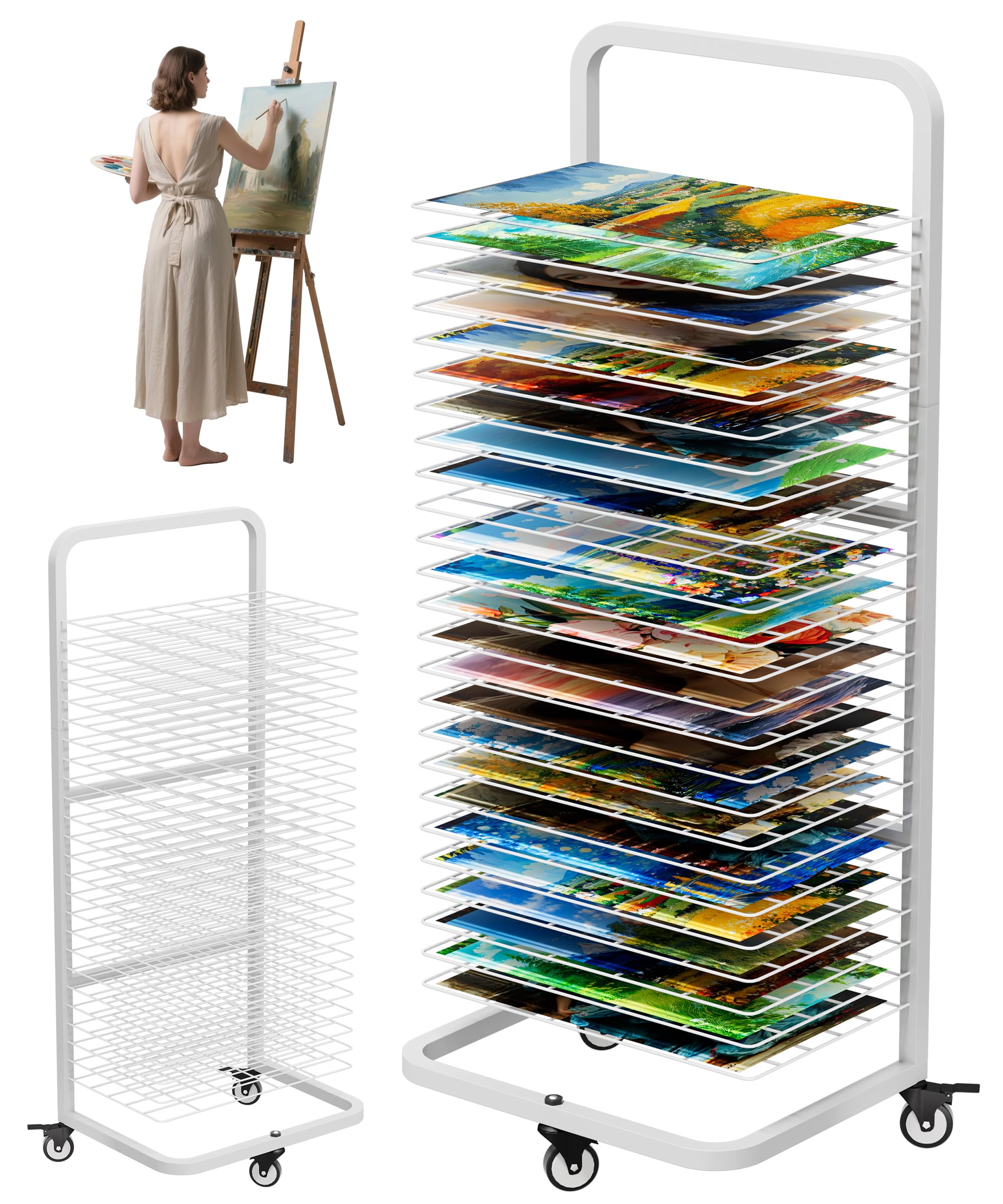 Amazon.com: Whoonba Art Drying Rack with 25 Removable Shelves