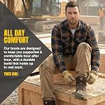 Tiger King Hudson 6” CSA Bottes de sécurité approuvées pour homme, orteils composites, glissoires, résistants à la chaleur et à la perforation avec protection contre les dangers électriques