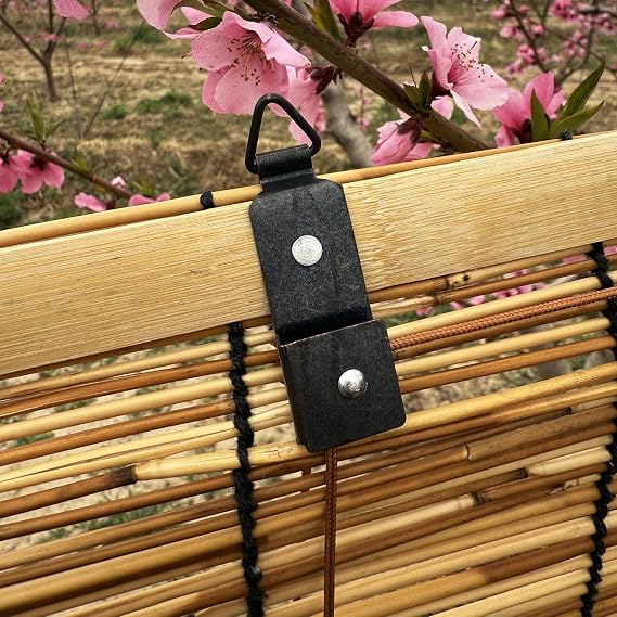 Light Filtering Bamboo Roll Up Shades for Windows 50 60 65 85 90 100 105 110 120 135 140 155,Outdoor Reed Roller Blinds,Bamboo Roman Shade Blind for Inside Outside Mount(W65cm x H230cm)