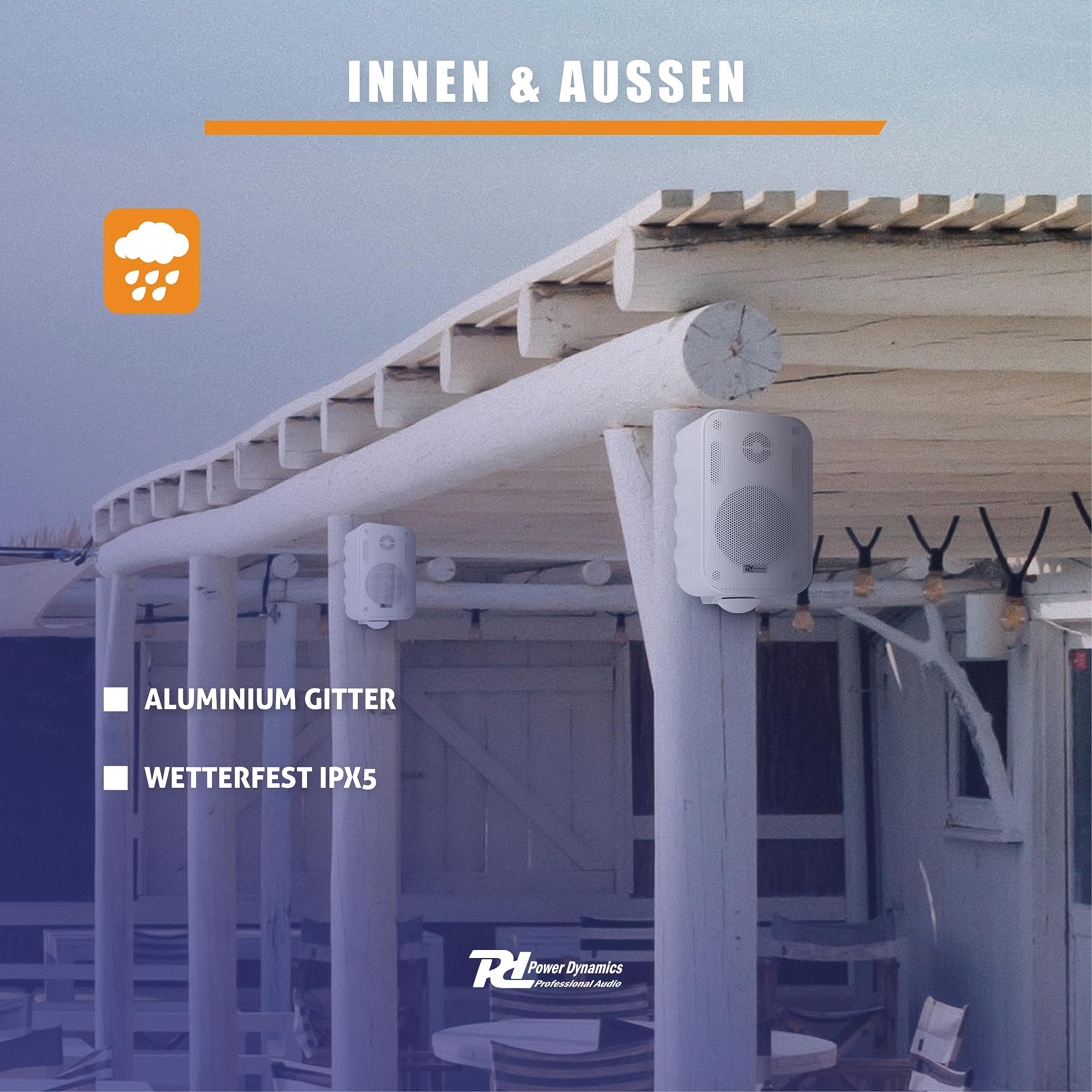 Set Di 2 Altoparlanti Power Dynamics BC30V | 60W, 100V, 8Ω | Per Esterni IP56 | Montaggio A Parete O Soffitto - 2