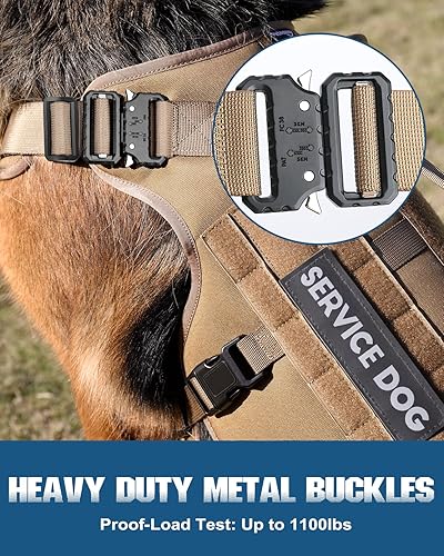 Miniatura 3 de PETNANNY - Arnés táctico para perros grandes, chaleco de servicio para perros grandes, cobertura completa de cuerpo en arnés de entrenamiento para